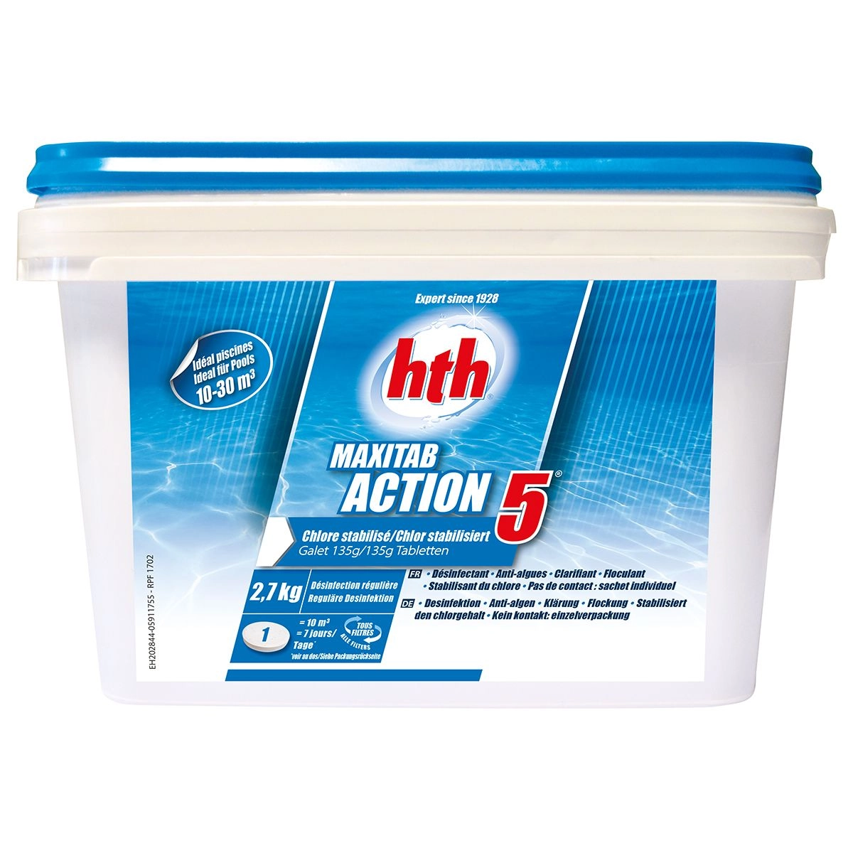 Chlore Multifonction Maxitab Action 5 2,7 Kg HTH 3 Chlore Multifonction Maxitab Action 5 2,7 Kg HTH