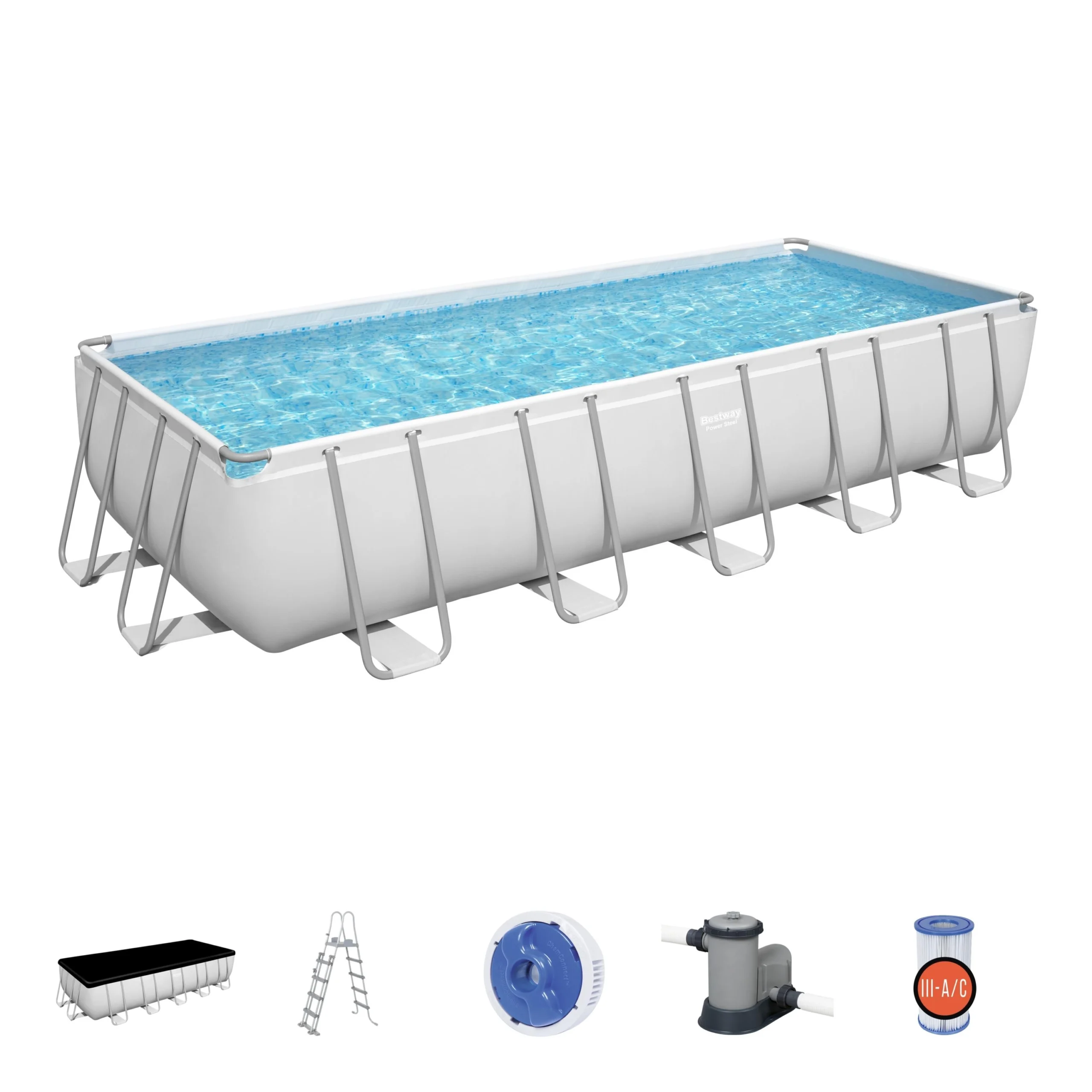 Piscine Hors-sol Power Steel 6,40 X 2,74 X 1,32 M Bestway 4 Piscine Hors-sol Power Steel 6,40 X 2,74 X 1,32 M Bestway – Image 2